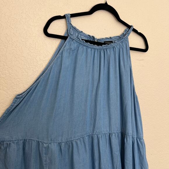 Torrid Chambray Blue Tiered Sleeveless Shift Dress Lyocell Size 3 (3X) - Picture 7 of 11